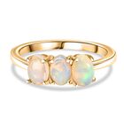 AA Natürlicher, äthiopischer Welo Opal Ring 925 Silber vergoldet (Größe 18.00) ca. 0,93 ct