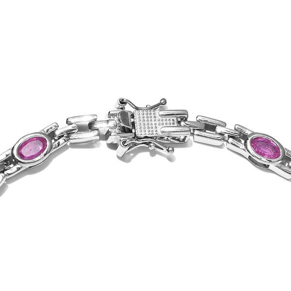 Premium Ilakaka rosa Saphir-Armband, ca. 20 cm, 925 Silber platiniert (Fissure gef&uuml;llt) ca. 5,85 ct image number 4