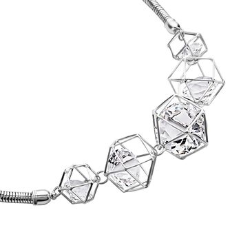 Wei&szlig;e Kristall-Halskette, 50 cm - 5 ct.