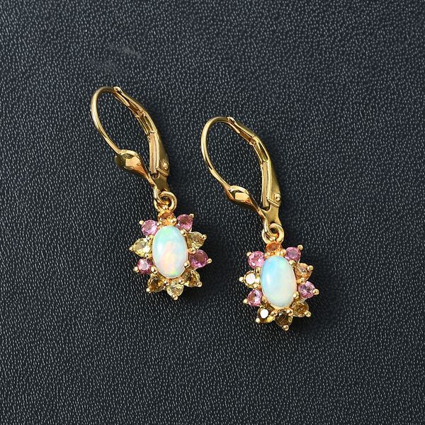 AA Nat&uuml;rliche, &auml;thiopische Welo Opal und Multi-Turmalin-Ohrringe - 1,36 ct. image number 2