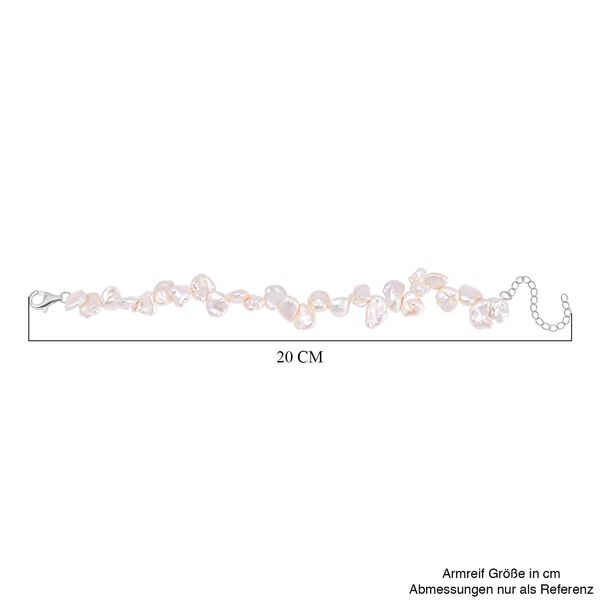 Flexibles, weißes Süßwasser Perle Armband image number 5