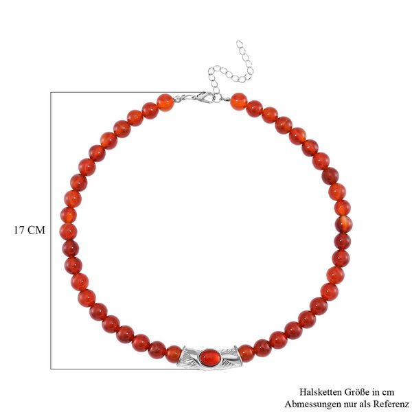 Rote Achat-Halskette, 45 cm - 330 ct. image number 5