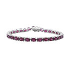 Rhodolith Granat-Armband, ca. 19 cm, 925 Silber platiniert ca. 17.10 ct