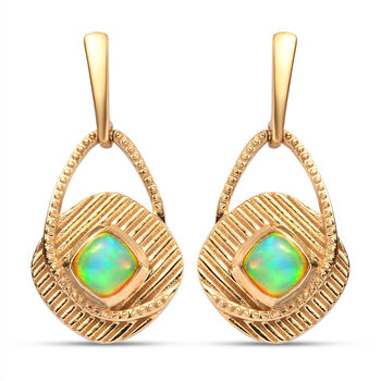 Nat&uuml;rlicher &Auml;thiopischer Opal Ohrringe 925 Silber vergoldet ca. 0,74 ct