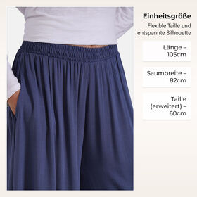 Gesmokte Taillen-Culottes, locker, bequem, elastischer Bund, Einheitsgr&ouml;&szlig;e, Blau