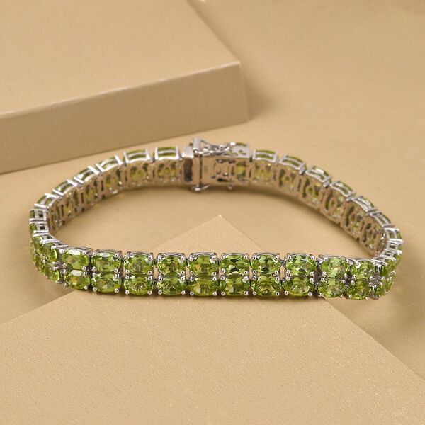 Nat&uuml;rliches Peridot-Armband in Silber, 29,88 ct. image number 2