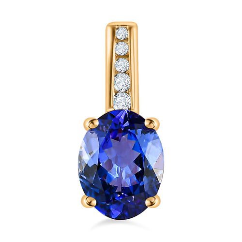 AAA Tansanit und Diamant Anhänger - 1,89 ct. image number 0