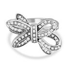 GP Amore Ribbon Kollektion - weißer Diamant Ring, 925 Silber platiniert (Größe 20.00) ca. 0.33 ct
