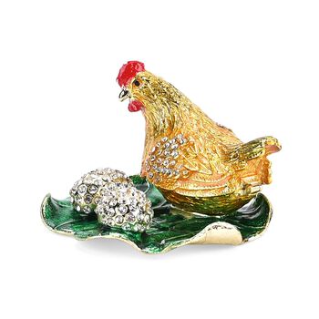 LIVMORE Henne und Ei-Design Schmuckdose, 8x7x5cm