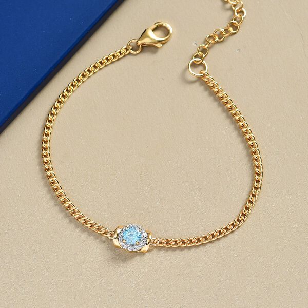 D'Joy AA blaues und wei&szlig;es Zirkon 19cm Armband - 1,23 ct. image number 1