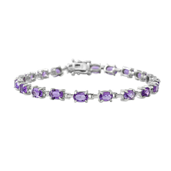 Lusaka Amethyst Armband ca. 19 cm 925 Silber platiniert ca. 9,84 ct
