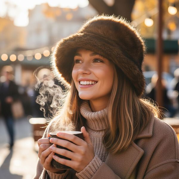Kunstfell-Bucket-Hut, Einheitsgröße, Hellbraun image number 2
