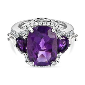 Afrikanischer Amethyst-Ring, 925 Silber platiniert  ca. 7,67 ct Afrikanischer Amethyst-Ring, 925 Silber platiniert  ca. 7,67 ct