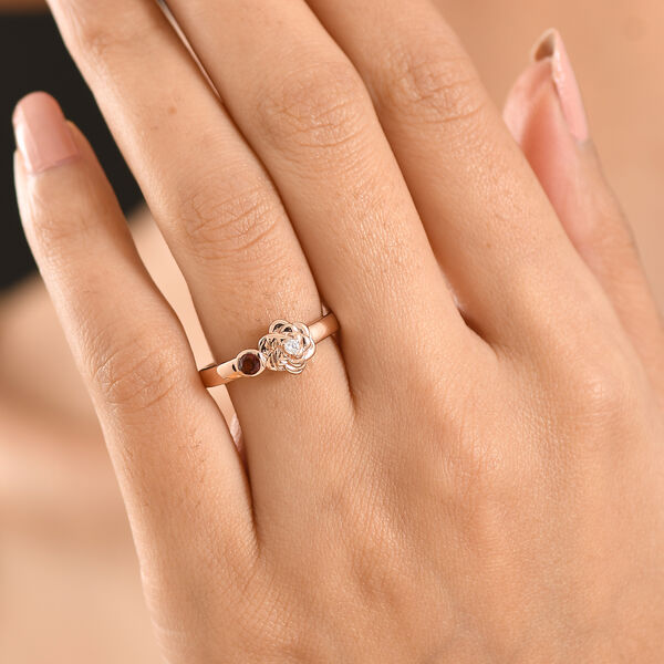 EverTrue Mosambik Granat und Moissanit Ring - 0,20 ct. image number 2