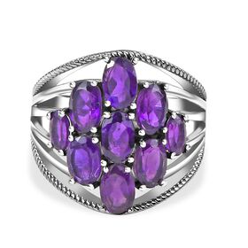 Afrikanischer Amethyst Ring, Edelstahl (Größe 19.00) ca. 3.59 ct