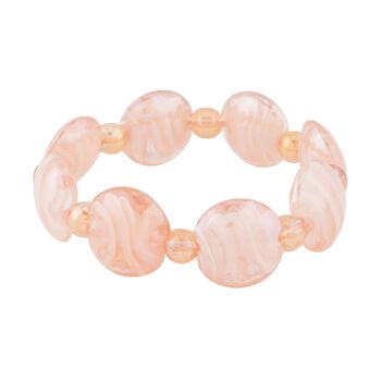 Champagner Kristall, Rosafarbenes Murano-Stil Glas Armband, Flexibel
