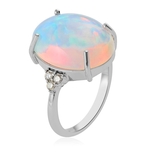 ILIANA AAAA nat&uuml;rlicher, &auml;thiopischer Opal und SI GH Diamant-Ring - 7,10 ct. image number 5