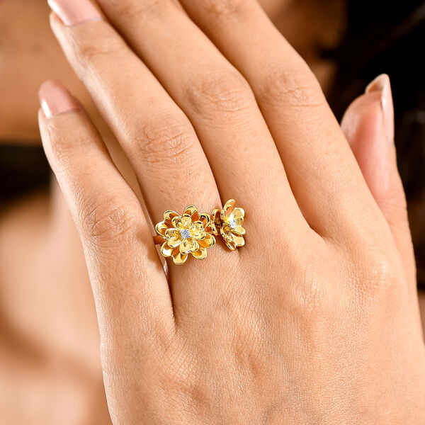 EVER TRUE Wei&szlig;er Diamant Ring Nickelfreies Messing (Gr&ouml;&szlig;e 18.00) ca. 0,01 ct image number 2