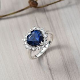 D'Joy AA Kaschmir Kyanit und Moissanit Ring - 4,52 ct.