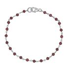 Roter Granat Armband ca. 19 cm 925 Silber rhodiniert ca. 6.00 ct