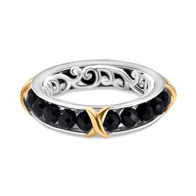 Schwarzer Spinell Ring Messing (Größe 16.00) ca. 7,00 ct
