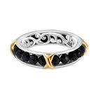 Schwarzer Spinell Ring Messing (Größe 16.00) ca. 7,00 ct