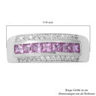 Rosa Saphir und Natürliches weißer Zirkon Ring 925 Silber Platin-Überzug image number 4