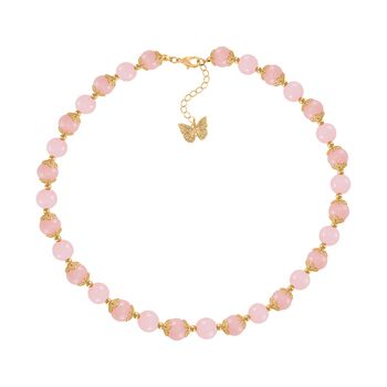 Rosenquarz Halskette, 45 cm - 420 ct.