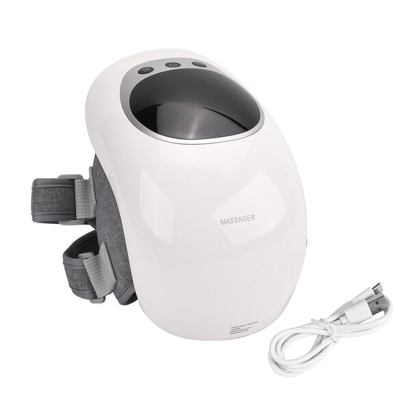 Knie-Massageger&auml;t mit Vibrationsfunktion und Hei&szlig;kompresse, ergonomisches Design, 24,5&times;14,5&times;14 cm, Wei&szlig;