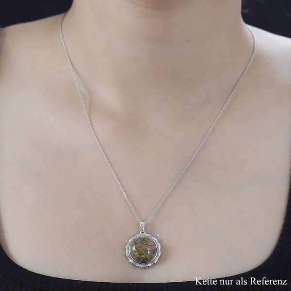 Unakite Anh&auml;nger 925 Silber platiniert ca. 12.73 ct image number 2