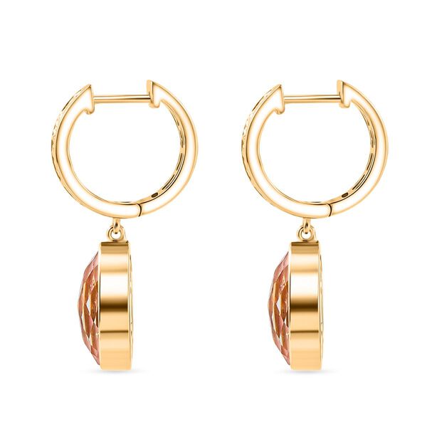 SHOPLC EXKLUSIV D'Joy Blattgold-Quarz Ohrringe 925 Silber 750 Gelbgold Vermeil ca. 8,58 ct. image number 4