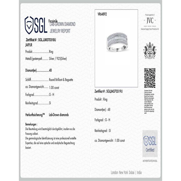LUXURIANT SGL zertifizierter SI-GH Labor Diamant Ring - 1 ct. image number 8