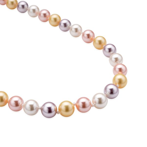 Mehrfarbige Muschelperle Silberfarbenes Perlenkollier 295,00 Ct image number 3