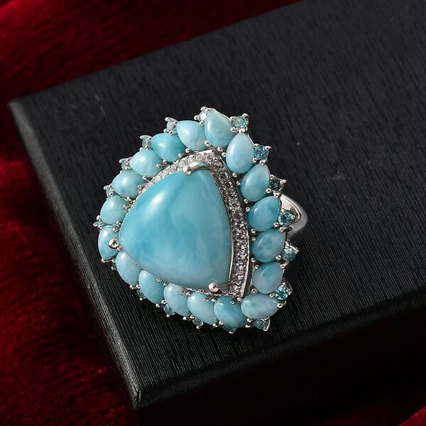 D'Joy Larimar, Neon Apatit und Zirkon Ring - 29,46 ct. image number 2