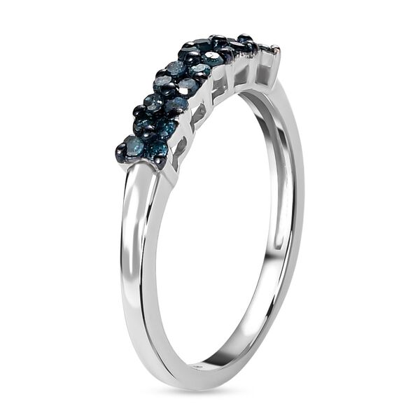 Blauer Diamant-Ring, 925 Silber platiniert (Gr&ouml;&szlig;e 20.00) ca. 0.25 ct image number 5