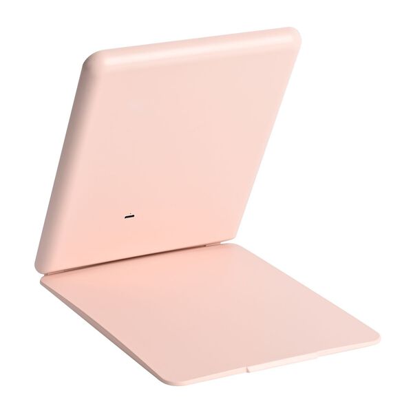 Faltbarer LED-beleuchteter Schminkspiegel, 3 Helligkeitsstufen, Doppelseitige Spiegelflächen, Rosa image number 4