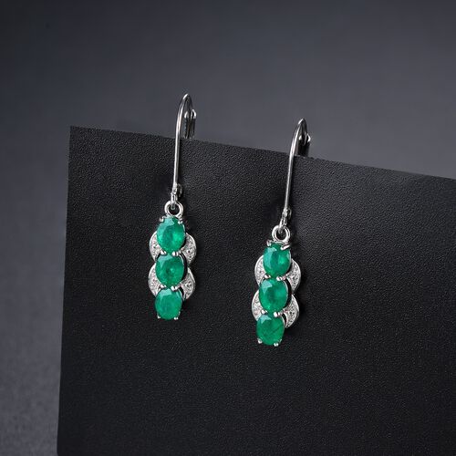 AAA Kagem sambische Smaragd und Zirkon-Ohrringe - 2,04 ct. image number 1