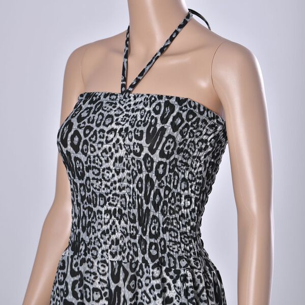 Halsausschnitt Jumpsuit, braun mit Leopardenmuster image number 4