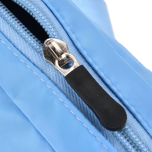 Umh&auml;ngetasche mit mehreren Rei&szlig;verschlussf&auml;chern und RFID-Schutz, 12,5x6x16cm, Blau image number 7