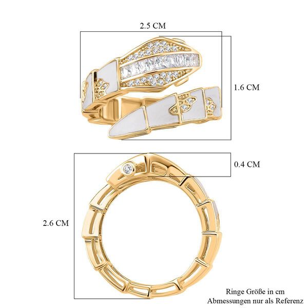 Wei&szlig;er Zirkonia Ring Nickelfreies Messing emailliert (Gr&ouml;&szlig;e 17.00) image number 7