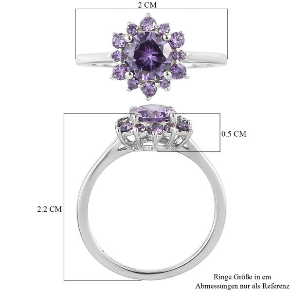 LUSTRO STELLA - Amethyst Zirkonia Ring 925 Silber platiniert  ca. 1,71 ct image number 7