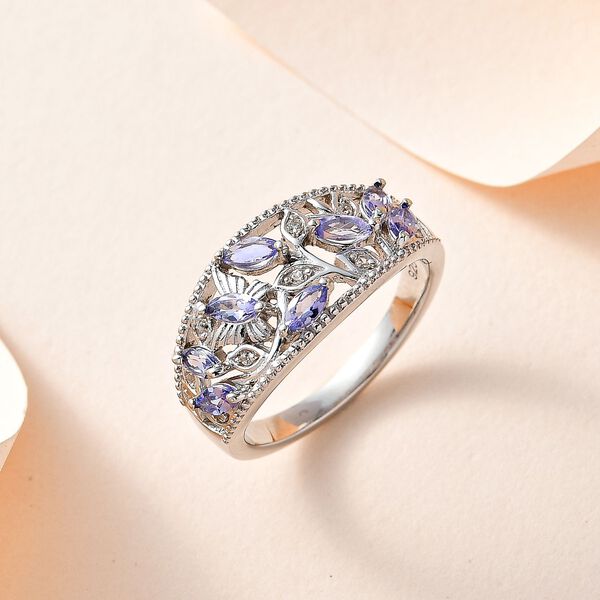 Tansanit und Zirkon Ring - 1,06 ct. image number 2