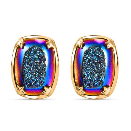 Blaue Fenster Drusy Ohrringe - 10,48 ct. image number 0
