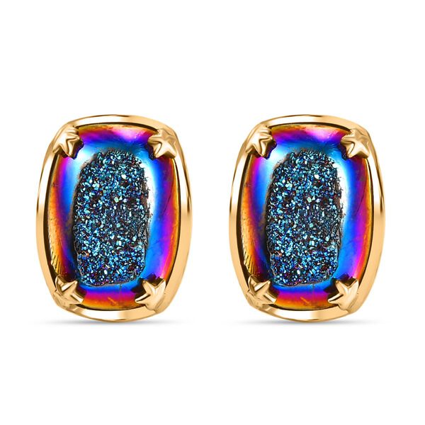 Blaue Fenster Drusy Ohrringe - 10,48 ct.