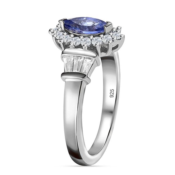 AAA Tansanit und Zirkon Ring - 1,13 ct. image number 5