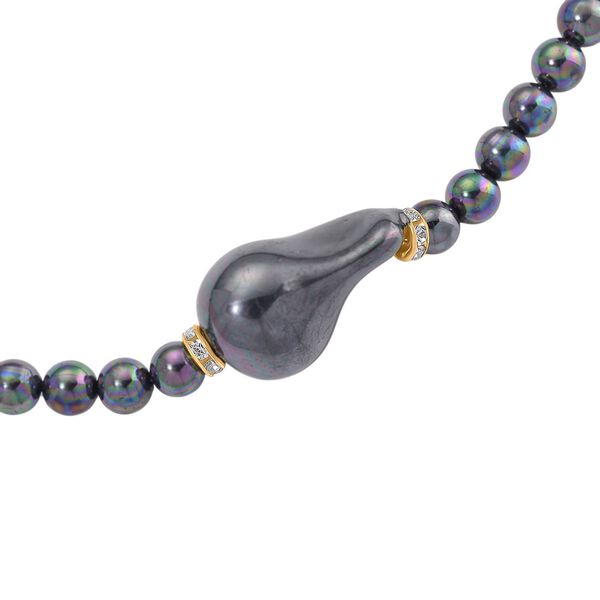 3er Set Pfauenfarbene Muschelkernperlen-Schmuckst&uuml;cke, bestehend aus Armband (ca. 19 cm) und zwei Halsketten (ca. 40 cm und 50 cm), gelb vergoldet image number 8