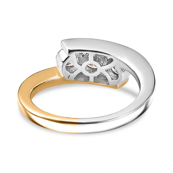 Moissanit Ring, 925 Silber rhodiniert und 750 Gelbgold Vermeil- 0,67 ct. image number 6
