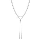 Kristall Y-Halskette,, ca. 52 cm, Silberfarben