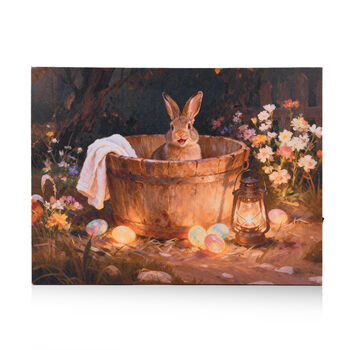 LIVMORE Hasen Motiv LED Wandbild mit Lichteffekt 30 x 40 cm