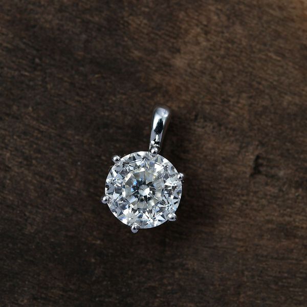 100 Facetten Moissanit Anhänger 925 Silber rhodiniert ca. 1.01 ct image number 1